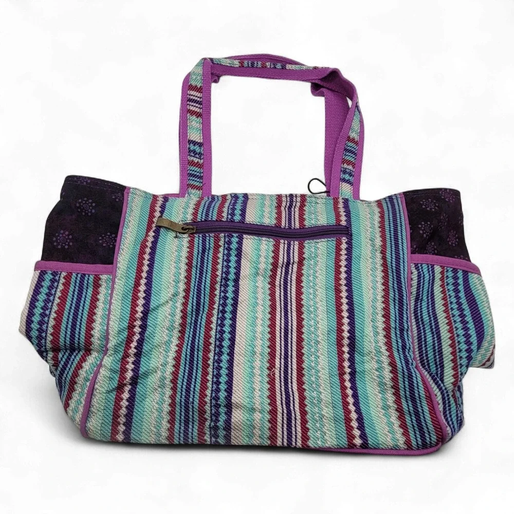 Laurel Burch Dog Friends Large Tote Bag Colorful Shoulder Purse 19x12x7